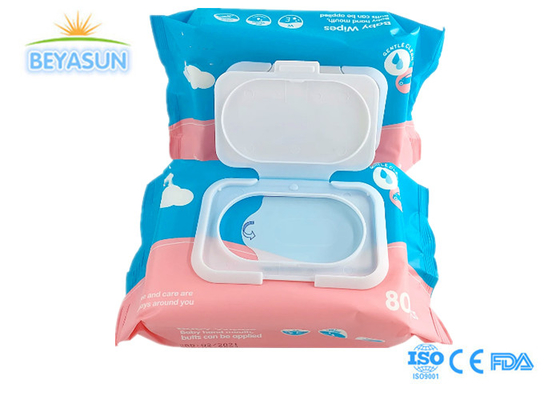 Một lần sử dụng nhẹ nhàng Eco Baby Nước khăn lau ướt Làm sạch chăm sóc mềm 80PCS túi OEM