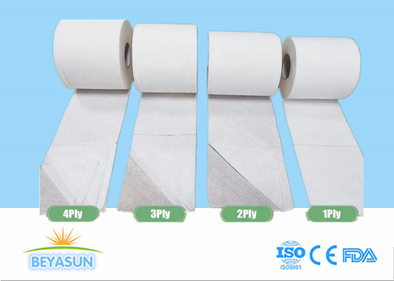 Tải giấy vải vệ sinh có thể tùy chỉnh 2 lớp / 3 lớp / 4 lớp trắng mạnh mẽ và hấp thụ